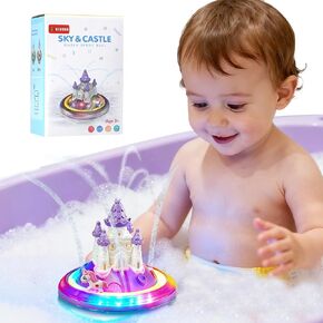 Light up Baby Bath Toys Birthday Gifts- LED Color-Changing Lights & Automatic Water Spray, Fun Bathtub Water Toys for Kids Ages 1-3 Toddlers, Purple in Saudi Arabia