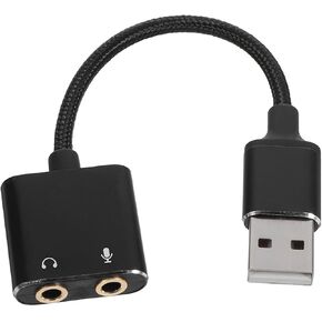 محول صوت USB عالي الأداء من Sewroro، محول بطاقة صوت خارجي، سماعة رأس واحدة ومقبس ميكروفون لأجهزة الكمبيوتر والهواتف الذكية والأجهزة اللوحية وكابل التوصيل والتشغيل in Kuwait