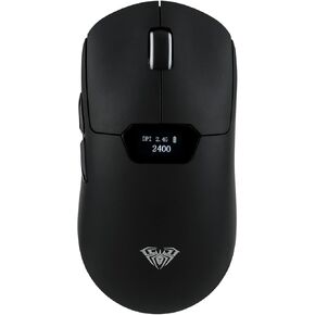 ماوس ألعاب MechLands Aula SC390 خفيف الوزن مع شاشة عرض، ماوس لاسلكي 2.4G/USB-C/BT مع بطارية 400 مللي أمبير في الساعة، قابل للتعديل 20000 نقطة لكل بوصة ومعدل استقصاء 1000، مستشعر PAW3311، لنظام Win/Mac (أبيض) in Kuwait