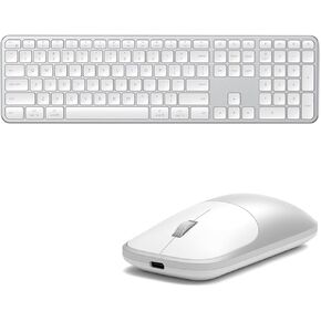 Satechi Slim EX3 Full-Size Wireless Keyboard with Numpad & Slim EX Wireless Mouse - Silver in Saudi Arabia