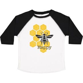 inktastic Honeycomb Bee Happy Toddler T-Shirt in Saudi Arabia
