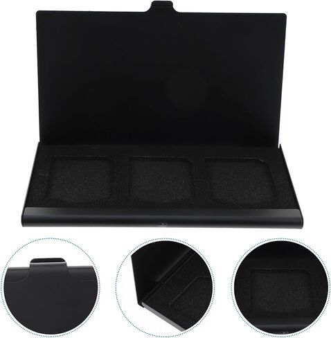 2pcs Memory Card Storage Case Holder for Secure Cards, Portable Anti-Shock Memory Holder Box for Photography Supplies, Black Protective Storage Container for Travel and Outdoor Use in Saudi Arabia