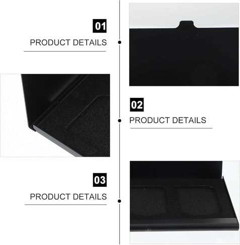 2pcs Memory Card Storage Case Holder for Secure Cards, Portable Anti-Shock Memory Holder Box for Photography Supplies, Black Protective Storage Container for Travel and Outdoor Use in Saudi Arabia