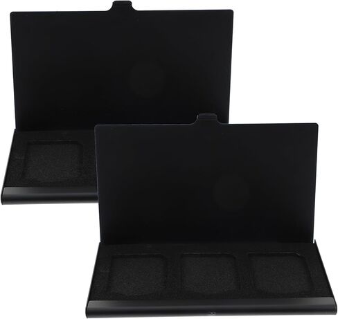 2Pcs Memory Card Storage Case Holder for Photography Supplies, Anti-Shock Card Box Organizer, Black Micro Protector for Travel and Daily Use in Kuwait