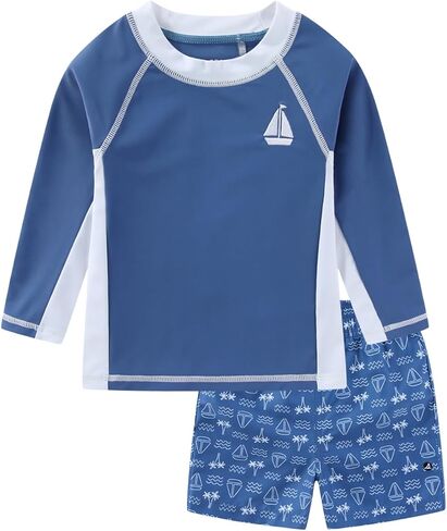 Sperry Baby Boys UPF 50+ Long Sleeve Rash Guard and Swim Trunks 2 Piece Swimwear Set Swimsuit for Infant in Saudi Arabia