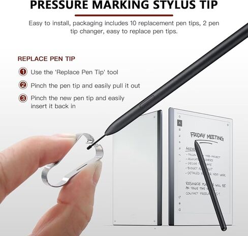 Superior Pen Tips W/2pcs Tweezers Tool for Marker 1/2 Stylus Marker Pen Plus Marker 2, 10 Packs Pencil Digital Nibs for R-emarkable in Saudi Arabia
