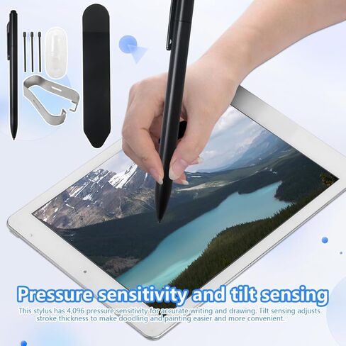 E-MR Stylus Pen w/Pencil Holder for Samsung Galaxy Tab/BOOX, Precise Writing & Drawing on E-MR Digital Media Device, 4096 Pressure Levels, Eraser & Palm Rejection Function, Tilt Support by YTXXDEUS in Saudi Arabia