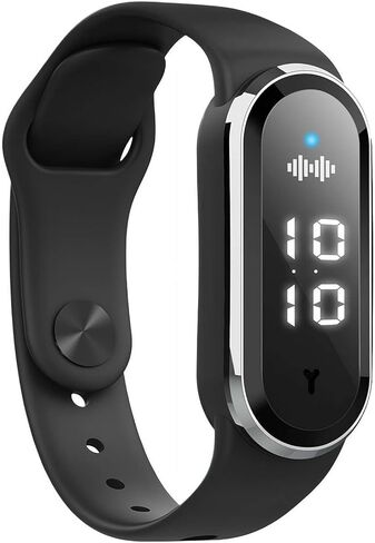 Ultrasonic Buzz Defense Bracelet – New Rechargeable Chemical-Free Buzz Defense, Waterproof, Three Adjustable Modes, Digital Light Display for Outdoor, Travel & Night Use (Black) in Saudi Arabia