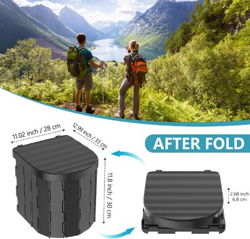 Portable Camping Toilet, Porta Potty for Adults Folding Camp Toilet with Lid, Composting Toilets for Hiking, Camping, Car, Waterproof Porta Potty, Car Camping Essentials in Saudi Arabia