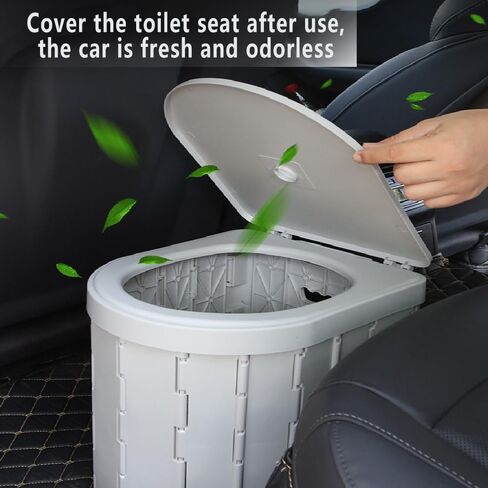 Portable Camping Toilet, Porta Potty for Adults Folding Camp Toilet with Lid, Composting Toilets for Hiking, Camping, Car, Waterproof Porta Potty, Car Camping Essentials in Saudi Arabia