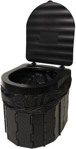 Portable Camping Toilet, Porta Potty for Adults Folding Camp Toilet with Lid, Composting Toilets for Hiking, Camping, Car, Waterproof Porta Potty, Car Camping Essentials in Saudi Arabia