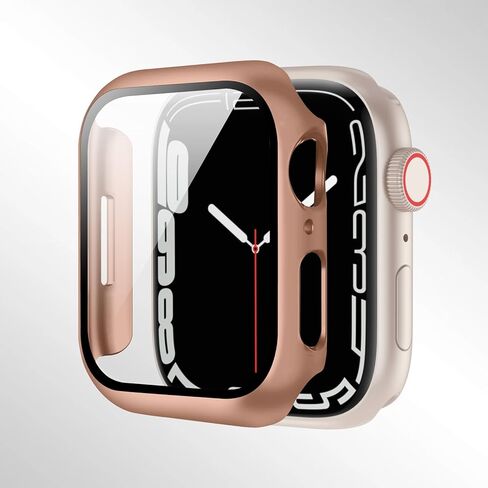 Compatible with Apple Watch Series 10/9/8/7/6/5/4 40/41/44/45/42/46mm, Featuring a Tempered Glass Screen Protector and a Hard PC case for All-Around Protection. (Midnight Blue,44mm) in Saudi Arabia