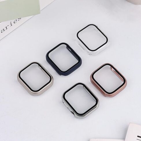 Compatible with Apple Watch Series 10/9/8/7/6/5/4 40/41/44/45/42/46mm, Featuring a Tempered Glass Screen Protector and a Hard PC case for All-Around Protection. (Midnight Blue,44mm) in Saudi Arabia