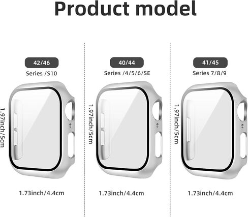 Compatible with Apple Watch Series 10/9/8/7/6/5/4 40/41/44/45/42/46mm, Featuring a Tempered Glass Screen Protector and a Hard PC case for All-Around Protection. (Midnight Blue,44mm) in Saudi Arabia
