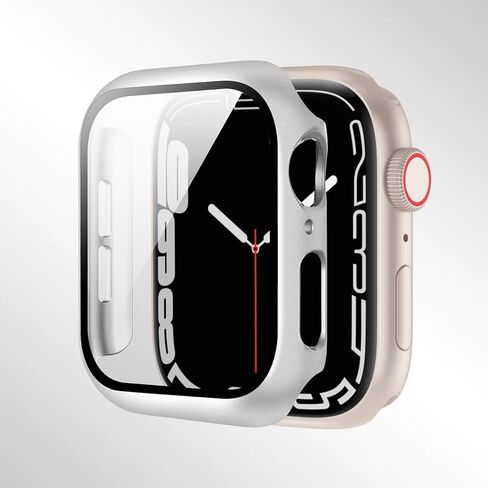 Compatible with Apple Watch Series 10/9/8/7/6/5/4 40/41/44/45/42/46mm, Featuring a Tempered Glass Screen Protector and a Hard PC case for All-Around Protection. (Midnight Blue,44mm) in Saudi Arabia