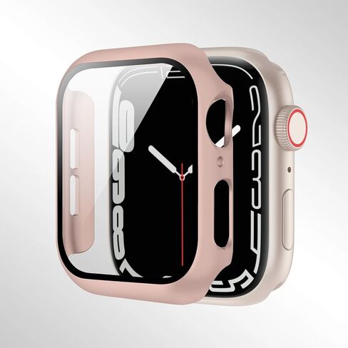 Compatible with Apple Watch Series 10/9/8/7/6/5/4 40/41/44/45/42/46mm, Featuring a Tempered Glass Screen Protector and a Hard PC case for All-Around Protection. (Midnight Blue,44mm) in Saudi Arabia