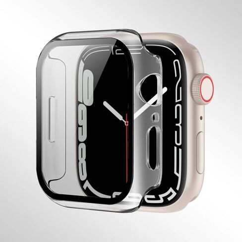 Compatible with Apple Watch Series 10/9/8/7/6/5/4 40/41/44/45/42/46mm, Featuring a Tempered Glass Screen Protector and a Hard PC case for All-Around Protection. (Midnight Blue,44mm) in Saudi Arabia