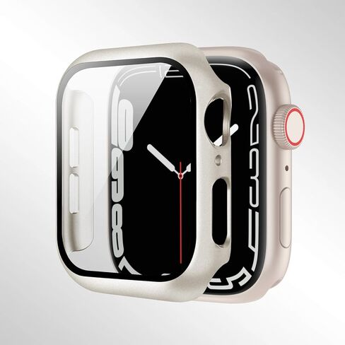 Compatible with Apple Watch Series 10/9/8/7/6/5/4 40/41/44/45/42/46mm, Featuring a Tempered Glass Screen Protector and a Hard PC case for All-Around Protection. (Midnight Blue,44mm) in Saudi Arabia
