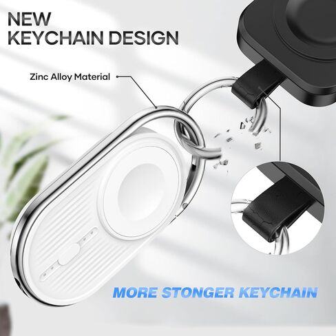 Portable Charger for Apple Watch - YoFeW 1200mAh Wireless Magnetic Power Bank, Travel Keychain Accessory Watch Charger for iWatch Series 9/8/7/6/5/4/3/2/SE/Ultra (White) in Saudi Arabia