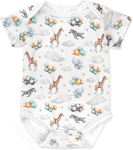 Cute Lions Elephant Giraffe Crocodiles Baby Bodysuits Cartoon Jungle Safari Animals Baby Romper in Saudi Arabia