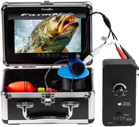 كاميرا الصيد تحت الماء 7 بوصة شاشة LCD مكتشف الأسماك مقاومة للماء 1200TVL كاميرا صيد 12 مصباح LED أبيض + 12 مصباح LED بالأشعة تحت الحمراء للبحيرة والقوارب وصيد الأسماك على الجليد in Kuwait