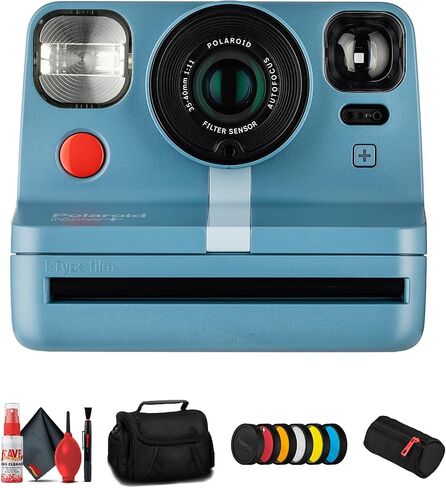 Polaroid Now+ i-Type Instant Camera in Calm Blue (9063) Bundle Including: Case, Multi Colored Filter Set, Neck Strap, Full Cleaning Kit in Saudi Arabia
