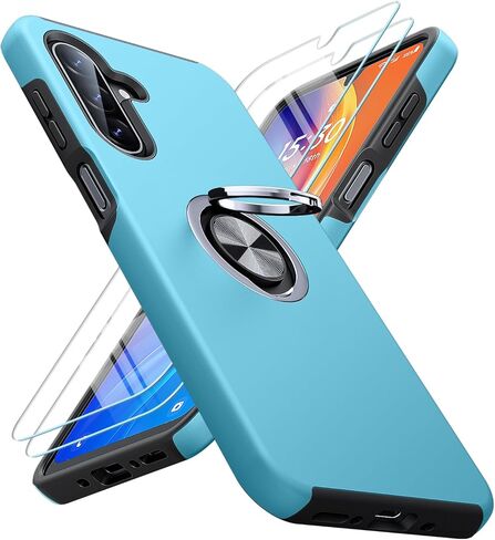 JAME for Samsung Galaxy A17/A26 5G Phone Case with Screen Protector [2 Packs] Ring Holder Stand Kickstand Dual Layer Military Shockproof Slim Protective Cover Samsung Galaxy A17/A26 Case, Alpine Green in Kuwait
