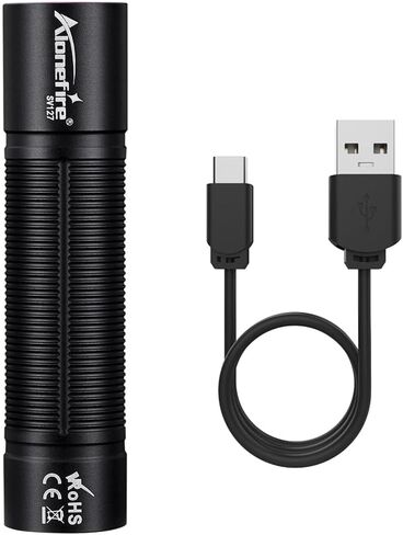 ALONEFIRE SV127 Mini 395nm UV مصباح يدوي USB C قابل لإعادة الشحن Blacklight Woods مصباح كاشف المال ضوء أسود للكشف عن بول الحيوانات الأليفة والمعادن والصخور وتسريبات التيار المتردد مع بطارية مدمجة in Kuwait