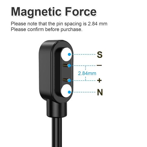 شاحن الساعة الذكية لـ VeryFit Pro Letsfit، كابل شحن USB مغناطيسي للساعة الذكية متوافق مع SW021 SW023 SW025 ID205L ID205U ID205S IDW26 IDW25 IDW23 Uwatch 3S 3 2 2S in Saudi Arabia