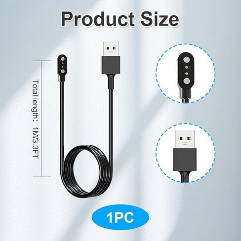 شاحن الساعة الذكية لـ VeryFit Pro Letsfit، كابل شحن USB مغناطيسي للساعة الذكية متوافق مع SW021 SW023 SW025 ID205L ID205U ID205S IDW26 IDW25 IDW23 Uwatch 3S 3 2 2S in Saudi Arabia