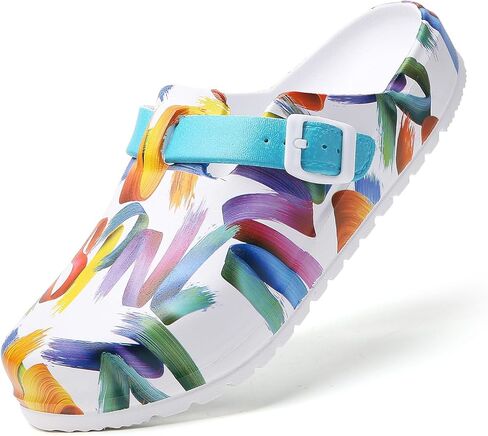 ihinzry Slip Resistant Work Clogs with Adjustable Buckle - Comfortable Slip-On Shoes for Chef, Nurse, Gardener, Easy Clean & Durable Professional Footwear in Saudi Arabia