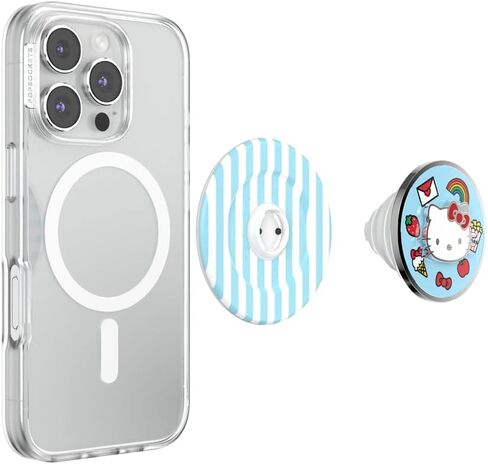 مقبض هاتف دائري من PopSockets متوافق مع MagSafe، يتضمن حلقة محول، حامل هاتف، متوافق مع الشحن اللاسلكي، Sanrio - Spinner Hello Kitty's Goodies in Kuwait