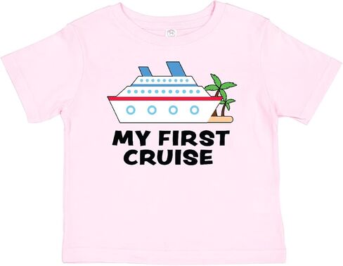 تي شيرت للأطفال من Inktastic My First Cruise مع سفينة سياحية وأشجار النخيل in Kuwait