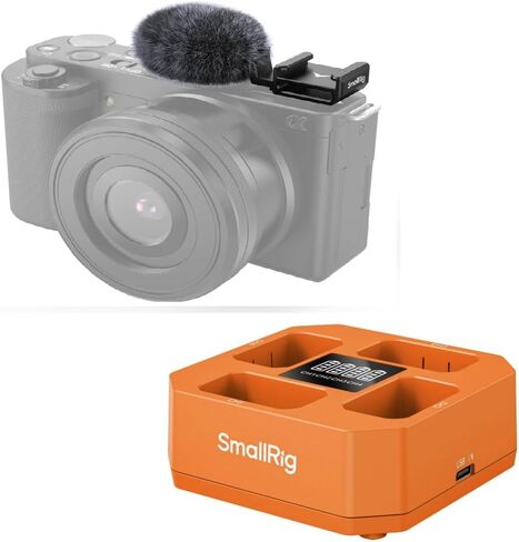 SmallRig Cold Shoe Adapter with Wind Muff Windshield and NP-FW50 4-Channel Camera Battery Charger for Sony in Saudi Arabia