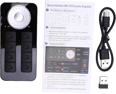BOSTO for Graphics Tablet Digital Pad, Independent Keypad with 8 Quick Keys, Multifunctional Dial, for Digital Drawing, Video Editing in Saudi Arabia