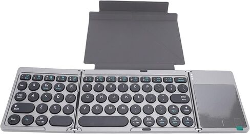 Tangxi Foldable Keyboard, Folding Wireless Keyboard with Touchpad & PU Leather Cover, for Tablet Laptop Smartphone - Connect Up to 3 Devices in Saudi Arabia