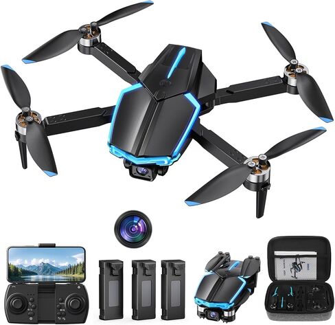 Drone with Camera for Adults, 2 Batteries 33-Min Flight, Optical Flow Positioning, One-Touch Takeoff/Landing, Altitude Hold, rc camera drone, Beginners Drone for Kids, teen boy gifts in Saudi Arabia