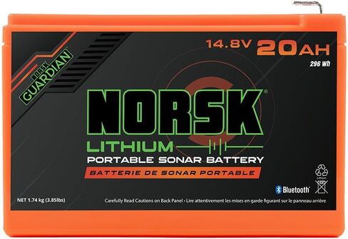 بطارية ليثيوم أيون 14.8 فولت 20 أمبير مع شاحن - طاقة محمولة خفيفة الوزن للتصوير المباشر لصيد الأسماك على الجليد (Garmin LiveScope، Humminbird MEGA Live & Lowrance ActiveTarget) in Kuwait