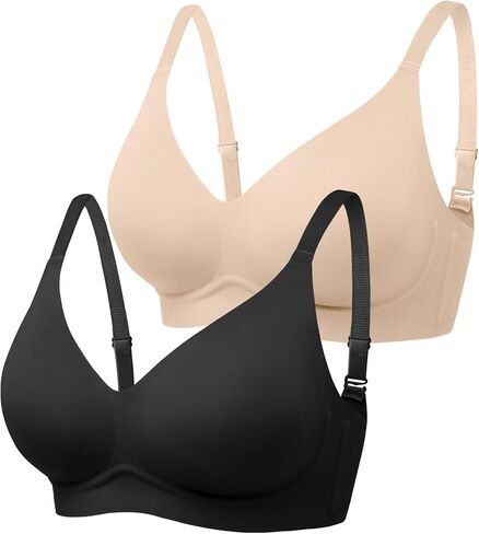 Jelly Bras for Women - S-2XL Seamless Wireless Padded Bralette with Support, Comfy Everyday T-Shirt Bra No Underwire in Saudi Arabia