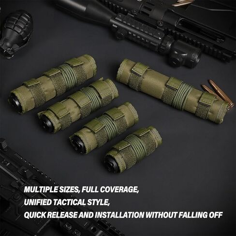 غطاء تكتيكي Airsoft مقاس 4/5/6/7/9 بوصة - غطاء درع حراري للاستخدام المضاد للحرق والديكور، جراب واقي كاتم الصوت لمعدات ألعاب الحرب للصيد والرماية in Kuwait