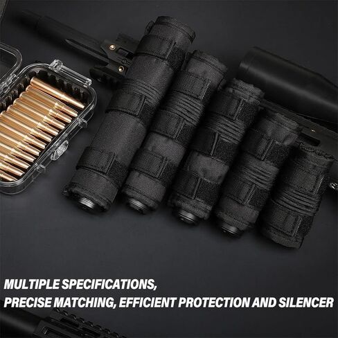 غطاء تكتيكي Airsoft مقاس 4/5/6/7/9 بوصة - غطاء درع حراري للاستخدام المضاد للحرق والديكور، جراب واقي كاتم الصوت لمعدات ألعاب الحرب للصيد والرماية in Kuwait