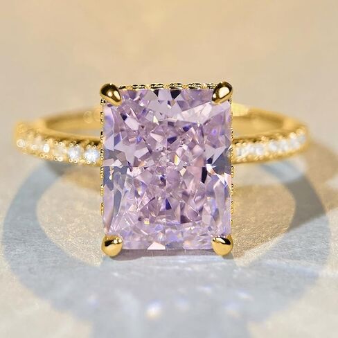 1PC 4CT High Sparkle White Engagement Zircon Wedding Band For Women Silver Material Gold Ring Promise Eternity Fine Ladies Jewelry For Party Dating in Saudi Arabia