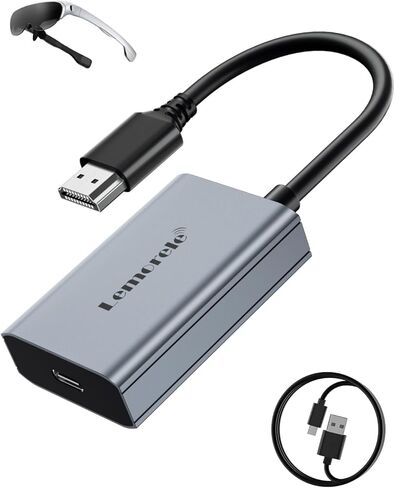 Lemorele HDMI to USB C Adapter 4K@60HZ, HDMI to Type C Adapter, Compatible with RayNeo, XREAL Air, Rokid Air, Thunderbird AR, GRAWOOA, Switch Base, Steam Deck Base, PS4, PS5, Xbox in Saudi Arabia