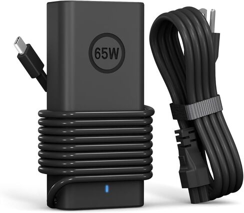 شاحن كمبيوتر محمول سريع 65 وات USB C متوافق مع Dell Latitude 5320 5520 5530 Latitude 7200 7320 7330 2 في 1، Inspiron 15 16، Chromebook 11 13، XPS 13 15 متضمن سلك الطاقة in Kuwait