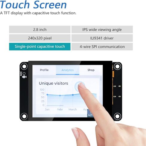 Freenove ESP32-S3 ESP32 S3 Display CYD 2.8 Inch IPS Capacitive Touch Screen 240x320 Pixel, Supporting XiaoZhiAI AI, Dual-core 32-bit 240 MHz Microcontroller WiFi+BT, C Code LVGL Projects Tutorial in Saudi Arabia