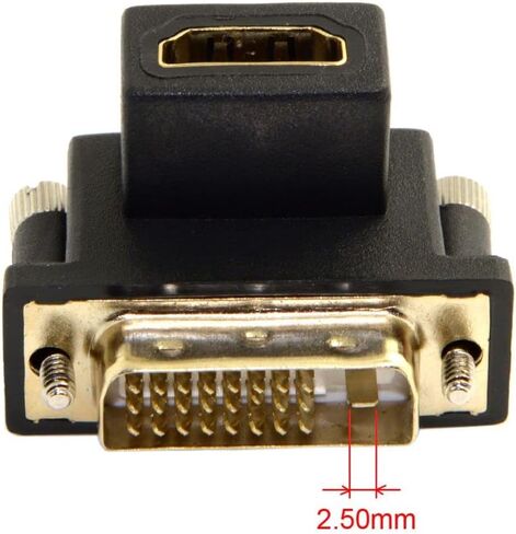 chenyang HDMI to DVI Adapter,DVI Male to HDMI Female 90 Degree Down Angled Gold Plating Bidirectional Converter Adapter for TV, Monitor, Computer in Saudi Arabia