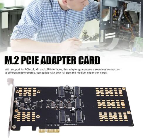 محول M.2 PCIe إلى M.2 SSD، بطاقة توسيع PCIe ذات 5 فتحات لـ 2280 2260 2242 2230 SSD، مع دعم واجهات BKey وMKey in Kuwait