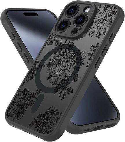 for iPhone 16 Magsafe Case, Magnetic Black Leopard Design Cute Soft TPU Shockproof Protective for Girls Women Phone Cover in Saudi Arabia