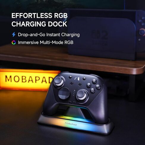 وحدة تحكم لاسلكية MOBAPAD Chitu2 HD Switch 2، عصا تحكم TMR Glide [ZERO Drift]، قاعدة شحن، HD Rumble، NFC، Turbo، برمجة، أزرار ميكانيكية - لوحة ألعاب لجهاز Nintendo Switch/Switch 2 in Kuwait