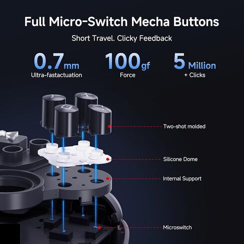 وحدة تحكم لاسلكية MOBAPAD Chitu2 HD Switch 2، عصا تحكم TMR Glide [ZERO Drift]، قاعدة شحن، HD Rumble، NFC، Turbo، برمجة، أزرار ميكانيكية - لوحة ألعاب لجهاز Nintendo Switch/Switch 2 in Kuwait